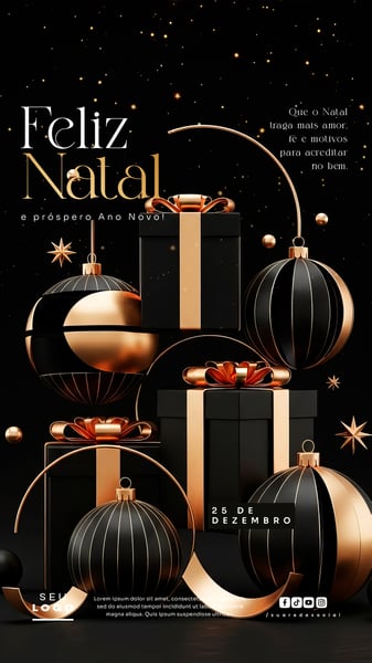 FELIZ NATAL 25 DE DEZEMBRO STORY SOCIAL MEDIA PSD EDITÁVEL 3