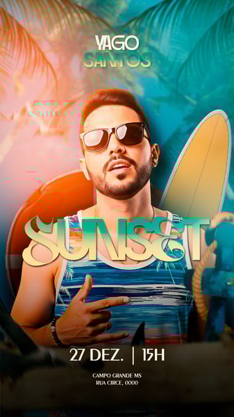 FLYER EVENTO SHOW SUNSET PSD STORY 9