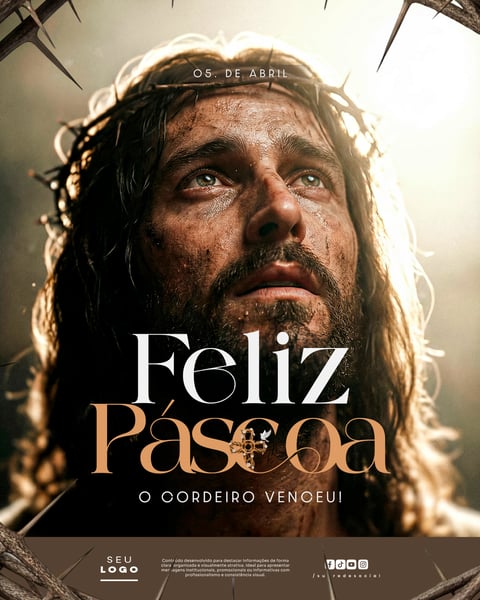 Feliz Páscoa 05 de Abril Social Media PSD Editável 3