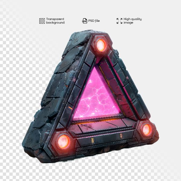 ELEMENTO 3D FUTURISTA | COM LUZES NEON | IMAGEM SEM FUNDO