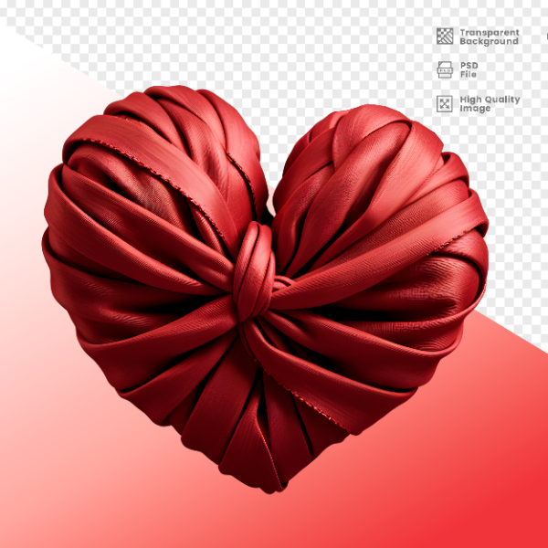 CORAÇÃO DE FITA -  ELEMENTO 3D CORAÇÃO  PARA COMPOSIÇÃO