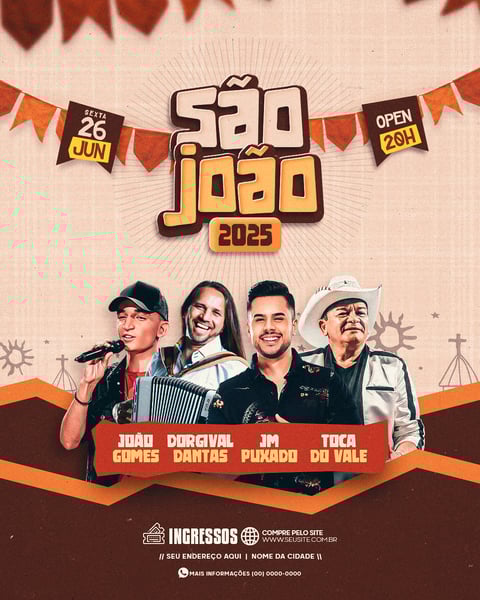 FLYER PARA EVENTOS E ARTISTAS, SÃO JOÃO, FESTA JUNINA 03