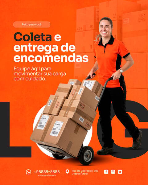 SOCIAL MEDIA TRANSPORTADORA E SERVIÇO DE ENTREGA PSD EDITÁVEL 7