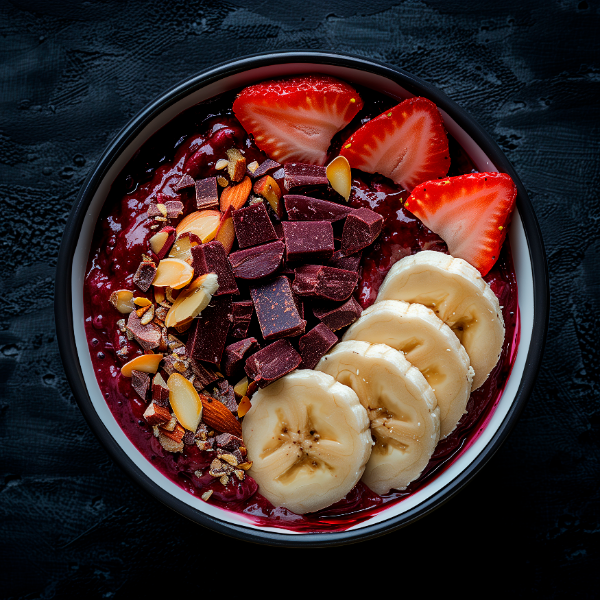 TIGELA DE SORVETE DE AÇAÍ COM FRUTAS - IMAGEM