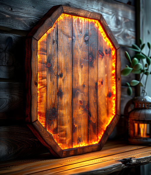 ESCUDO DE MADEIRA - COM FOGO