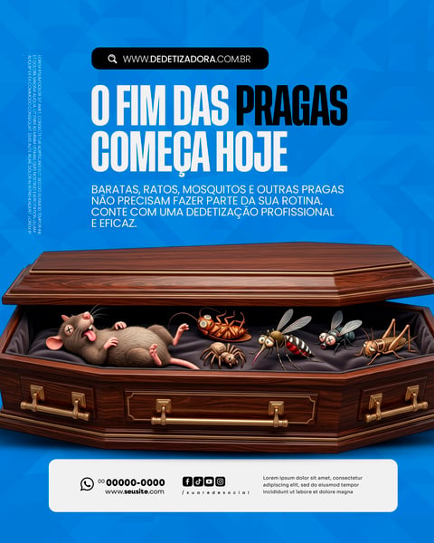 SERVIÇOS ESPECIALIZADOS DEDETIZAÇÃO SOCIAL MEDIA PSD EDITÁVEL 3