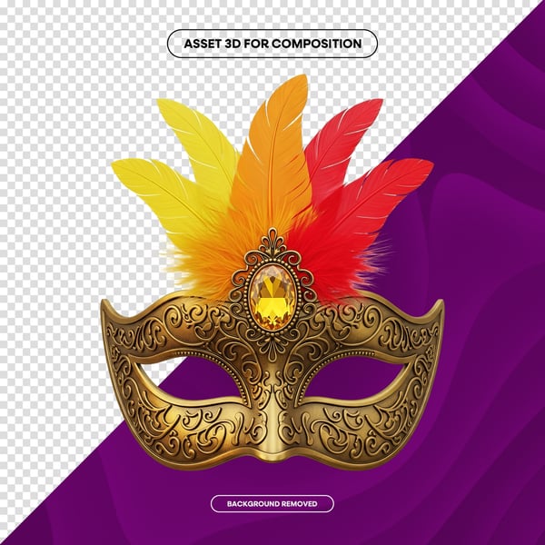 MÁSCARA DE CARNAVAL FESTA BRASIL PNG COMPOSIÇÃO 93 EDITADO