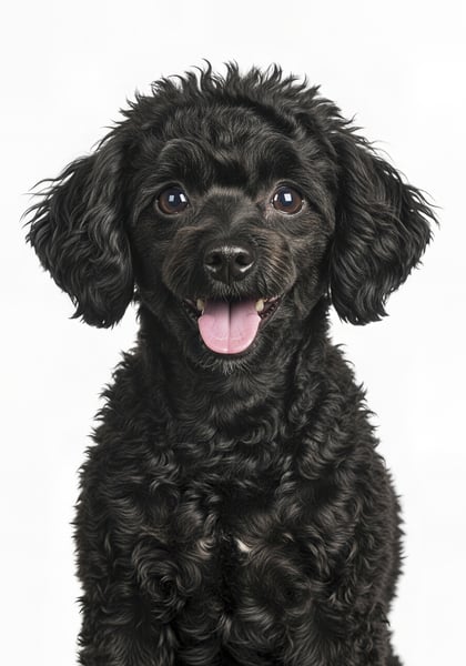 Cachorro retrato fundo branco