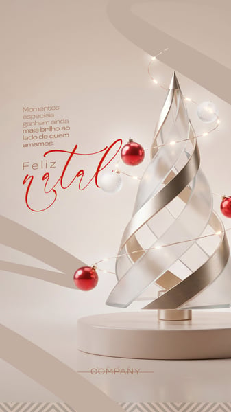 Feliz Natal Árvore Minimalista Moderna Social Media Flyer PSD Editável story