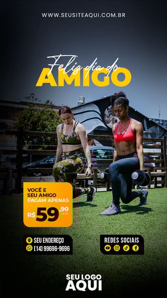 POST STORY - ACADEMIA - FELIZ DIA DO AMIGO