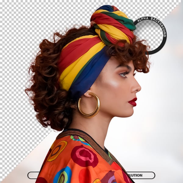 MULHER NEGRA AFRO ELEMENTO PSD PNG