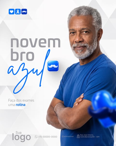 NOVEMBRO AZUL MÊS DE COMBATE AO CÂNCER DE PRÓSTATA SOCIAL MEDIA PSD EDITÁVEL 10