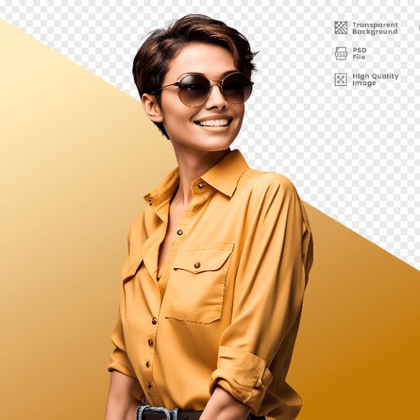 MULHER COM CAMISA AMARELA