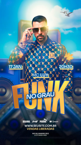 FLYER EVENTO SHOW FUNK NO GRAU PSD STORY 61