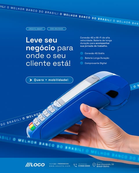 BANCO DIGITAL CARTÃO DE CRÉDITO E MAQUINETA ABRA SUA CONTA SOCIAL MEDIA PSD EDITÁVEL 6