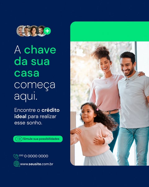 CRÉDITO IMOBILIÁRIO SOCIAL MEDIA A CHAVE PSD EDITÁVEL
