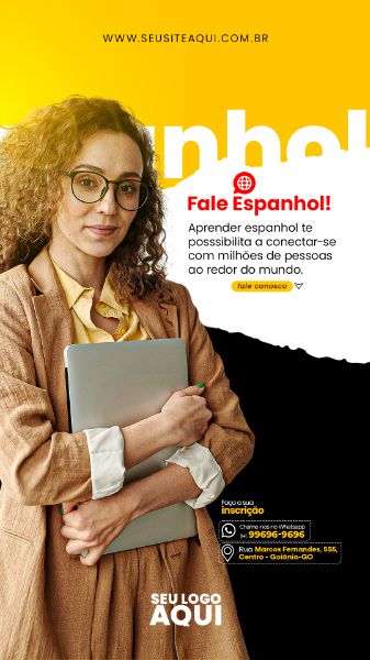 STORY - AULAS DE ESPANHOL | IDIOMAS | ESCOLA | SOCIAL MEDIA | PSD EDITÁVEL