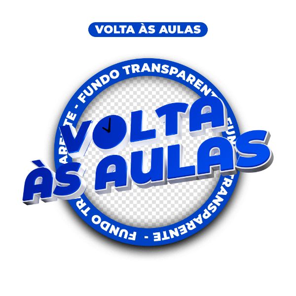 SELO 3D | VOLTA ÀS AULAS | TEXTO 3D | PSD EDITÁVEL