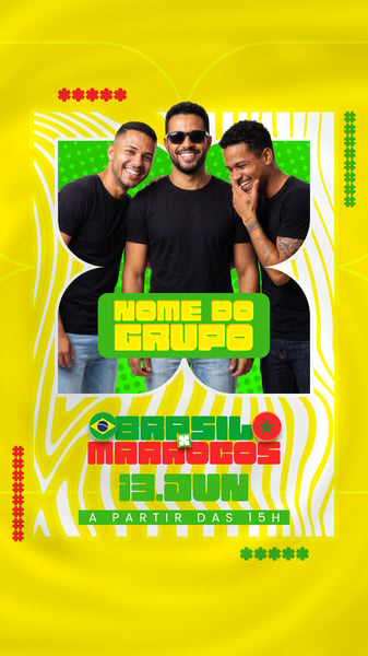 FLYER BRASIL X MARROCOS STORY PSD EDITÁVEL