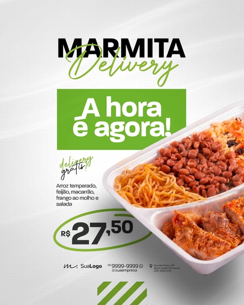 Marmita Delivery Cardápio e Promoção Semanal Social Media PSD Editável 4