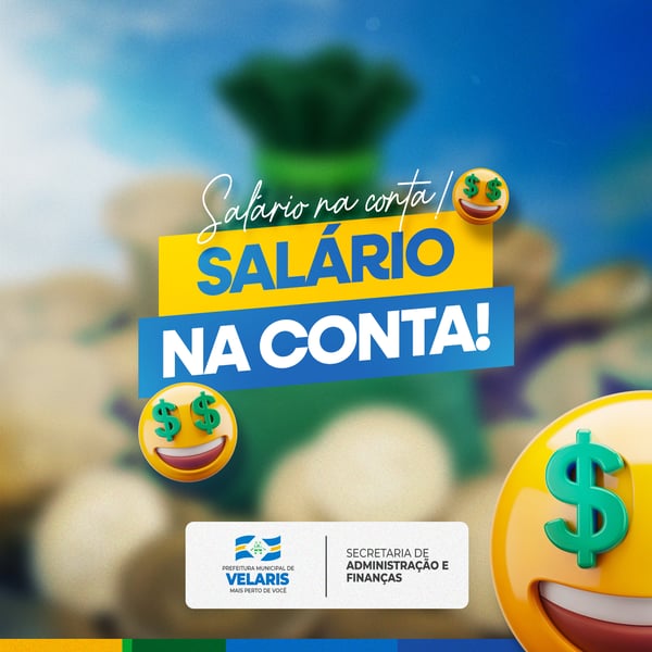 PREFEITURA SALÁRIO NA CONTA AVISO INFORME COMUNICADO SOCIAL MEDIA PSD EDITÁVEL