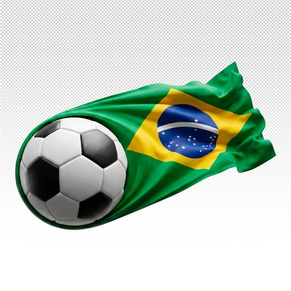 Bandeira do brasil com bola