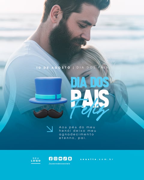 DIA DOS PAIS AGOSTO SOCIAL MEDIA POST EDITÁVEL FEED 20