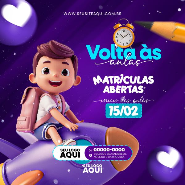 VOLTA ÀS AULAS | MATRÍCULAS ABERTAS | ESCOLA | PSD EDITÁVEL