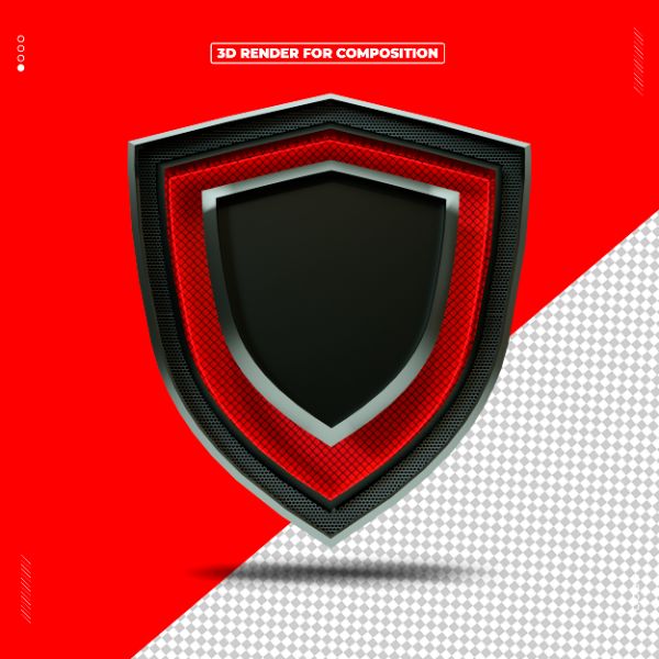 ESCUDO METÁLICO OBJETO 3D