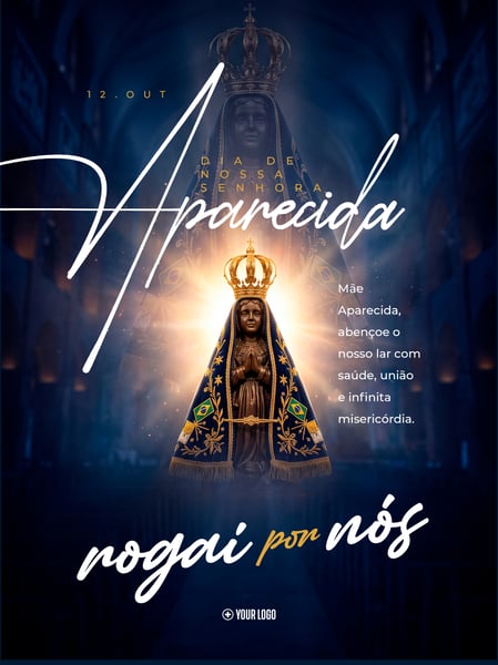 FESTA DE NOSSA SENHORA APARECIDA SOCIAL MEDIA FLYER PSD EDITÁVEL