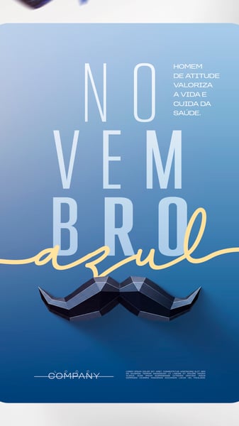 NOVEMBRO AZUL CAMPANHA DE SAÚDE SOCIAL MEDIA FLYER PSD EDITÁVEL STORY