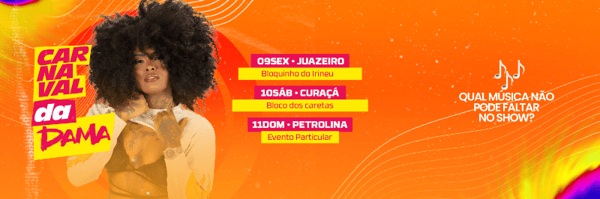 AGENDA DE SHOWS A DAMA CARROSSEL PSD EDITÁVEL