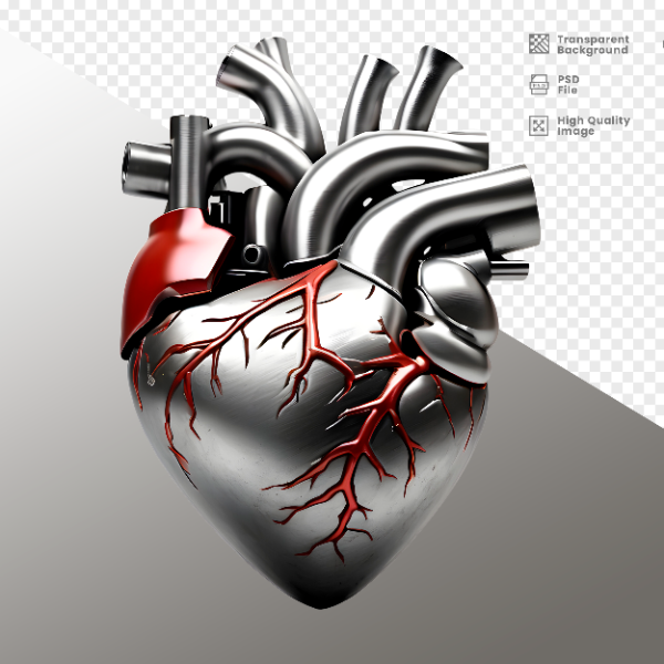 CORAÇÃO FERRO E MADEIRA  ELEMENTO 3D PARA COMPOSIÇÃO - HEART