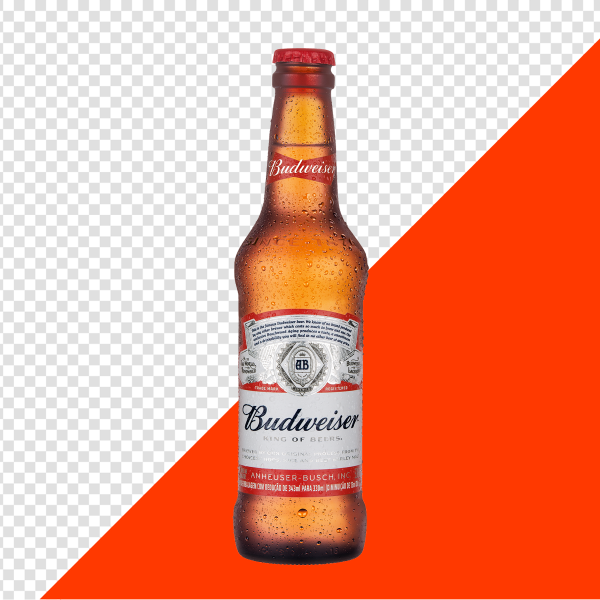 GARRAFA LONG NECK CERVEJA BUDWEISER PNG TRANSPARENTE SEM FUNDO