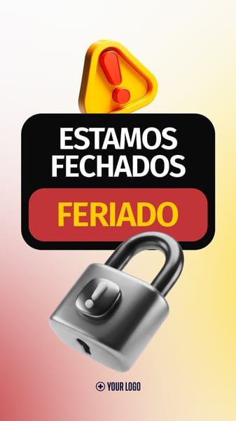 AVISO ESTAMOS FECHADOS FERIADO SOCIAL MEDIA FLYER PSD EDITÁVEL STORY