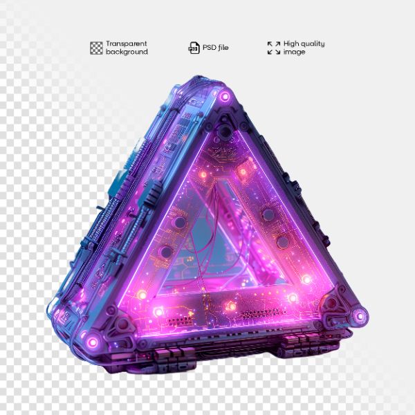 ELEMENTO 3D FUTURISTA | COM LUZES NEON | IMAGEM SEM FUNDO