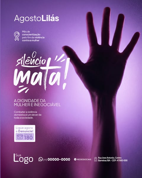 SOCIAL MEDIA CAMPANHA AGOSTO LILÁS PSD EDITÁVEL 9