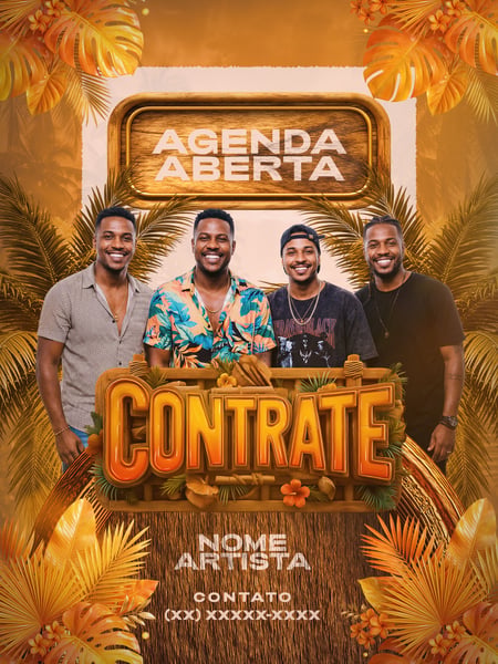 FLYER CONTRATE GRUPO PAGODE 2 FEED PSD EDITÁVEL