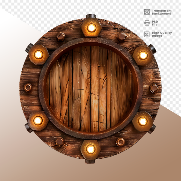 RODA DE MADEIRA COM LUZ