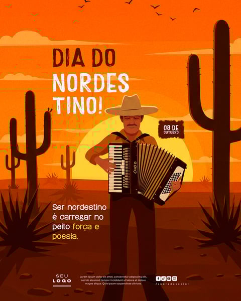 DIA DO NORDESTINO 08 DE OUTUBRO SOCIAL MEDIA PSD EDITÁVEL 1