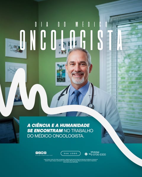09 DE JULHO - DIA DO MÉDICO ONCOLOGISTA - FLYER SOCIAL MEDIA PSD EDITÁVEL