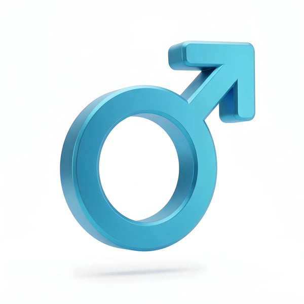 BLUE MALE GENDER SYMBOL 3D ICON