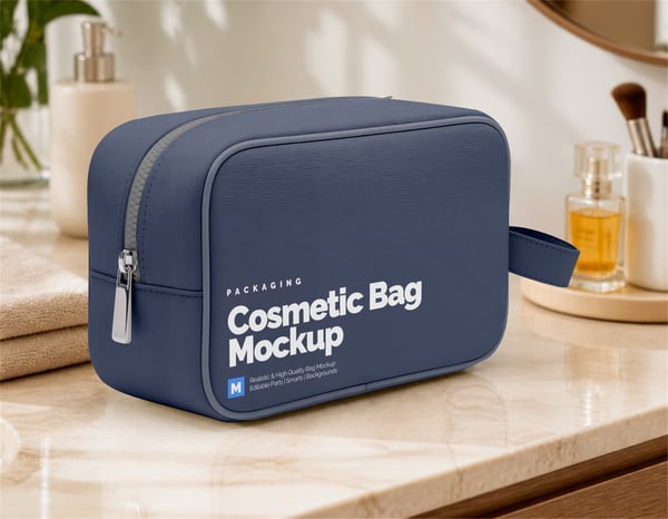 BOLSA DE COSMÉTICO PSD EDITÁVEL MOCKUP