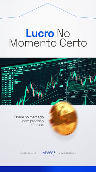 MERCADO DE AÇÕES DAY TRADE SUCESSO FINANÇAS SOCIAL MEDIA PSD EDITÁVEL 2