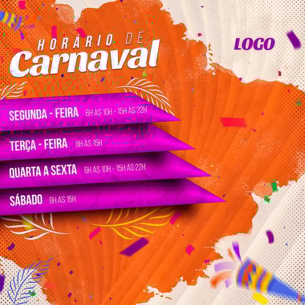 POST HORÁRIO DE FUNCIONAMENTO CARNAVAL FEED