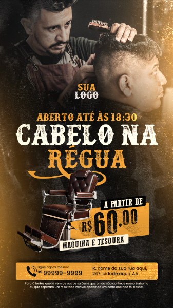 STORIES BARBEARIA SOCIAL MEDIA POST - CABELO NA RÉGUA
