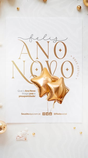 FELIZ ANO NOVO REVEILLON BOAS FESTAS SOCIAL MEDIA PSD EDITÁVEL