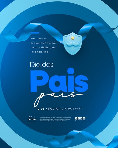 DIA DOS PAIS AGOSTO SOCIAL MEDIA POST EDITÁVEL FEED