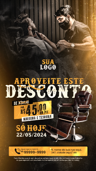 STORIES BARBEARIA SOCIAL MEDIA POST - DESCONTO ESPECIAL PARA ASSINANTES