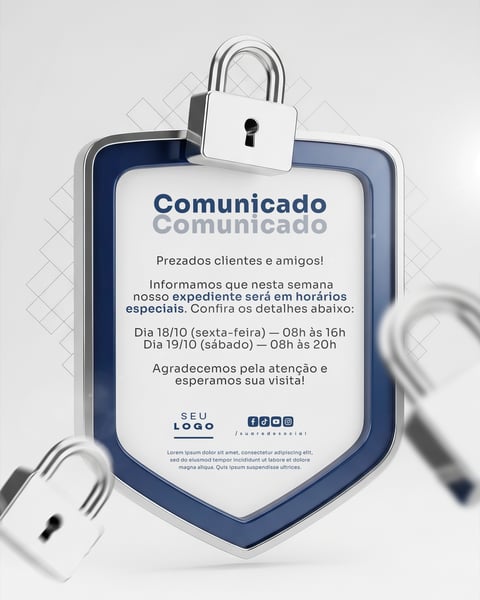 COMUNICADO AVISO SOCIAL MEDIA PSD EDITÁVEL 17